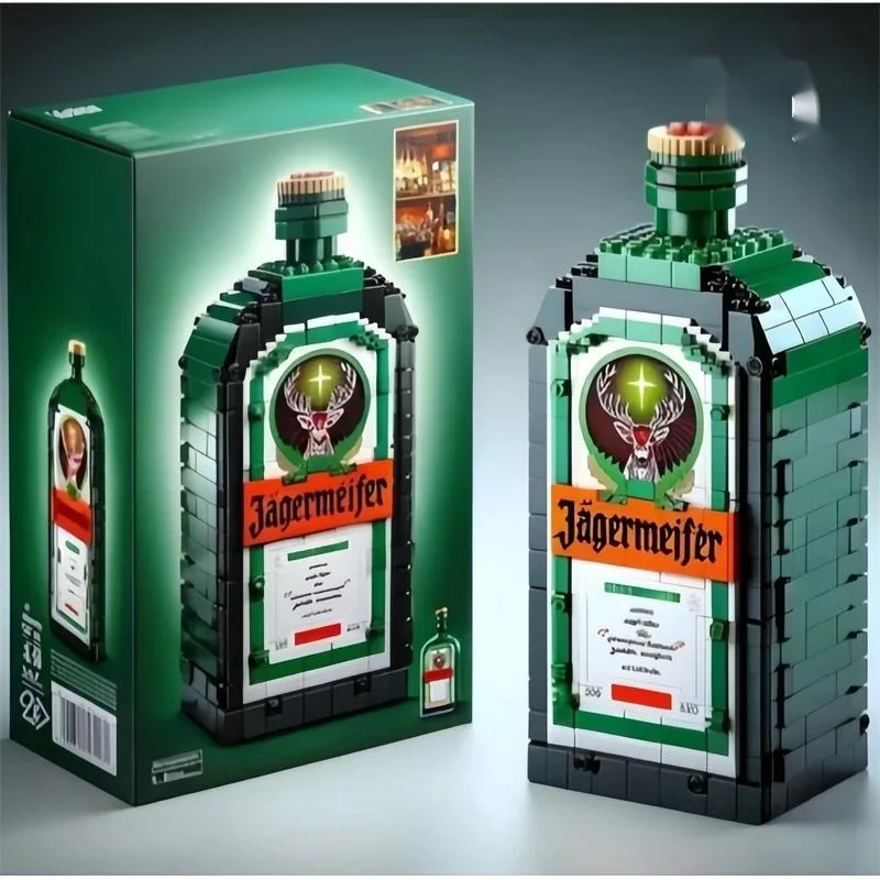 

DIY Building Block Whiskey Bottle Figurine Display Decor For Home Bar Table Centerpiece For Him And Spirits Lovers Birthday Gift