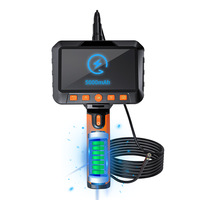 New T27 endoscope cam era 4.5inch screen 8mm lens 1080P pipeline inspection   Waterproof industrial borescope 10m cable