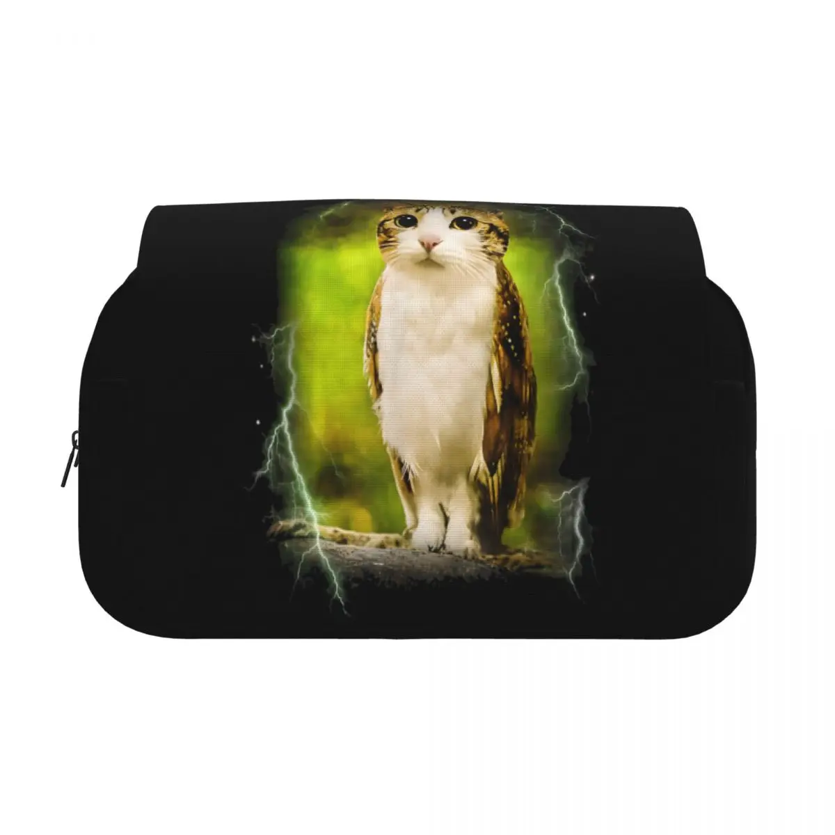 Dih Meme Meowl Cat Owl Double Clamshell Pen Case Pencilcases Pen Box for Student Large Storage Bag Students School Stationery