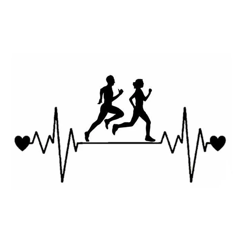 Car Accessories Running Family Heartbeat Lifeline  Vinyl Motorcycle Sticker N79
