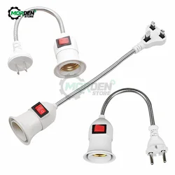 Spina ue/usa/regno unito E27 Base lampada da parete supporto flessibile presa luce convertitore basi On/Off Book Light Adapter Plug Switch