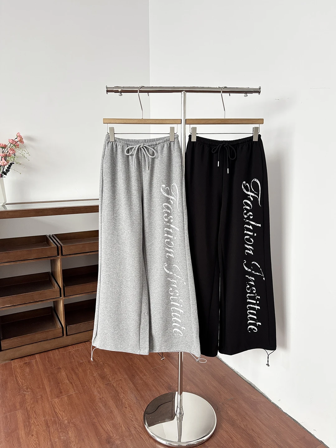 

Casual Loose Wide Leg Pants Women's Commute Style High Waist Polyester Fiber Letter Print Fashionable Summer New Arrival