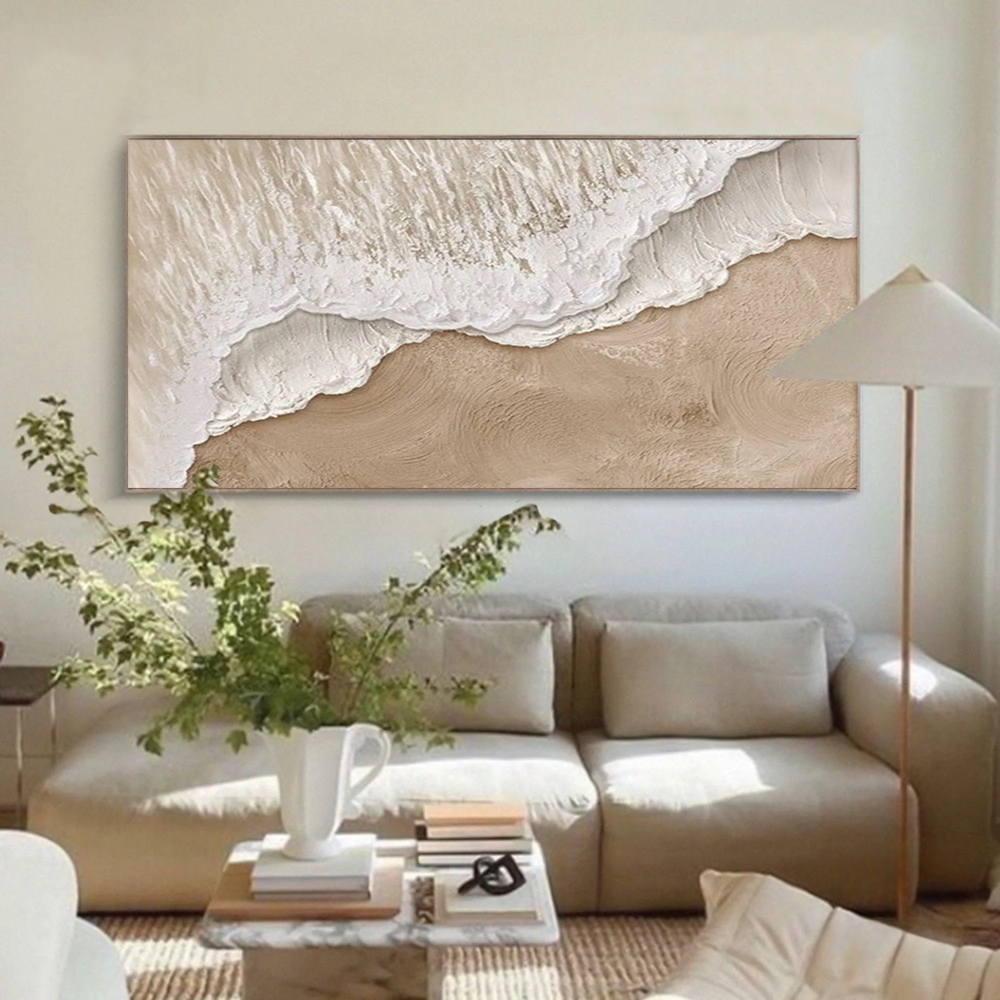 New Abstract Large Size 100% Handmade Oil Painting Simple Brown Texture Landscape Painting for Living Room Art Wall Decoration