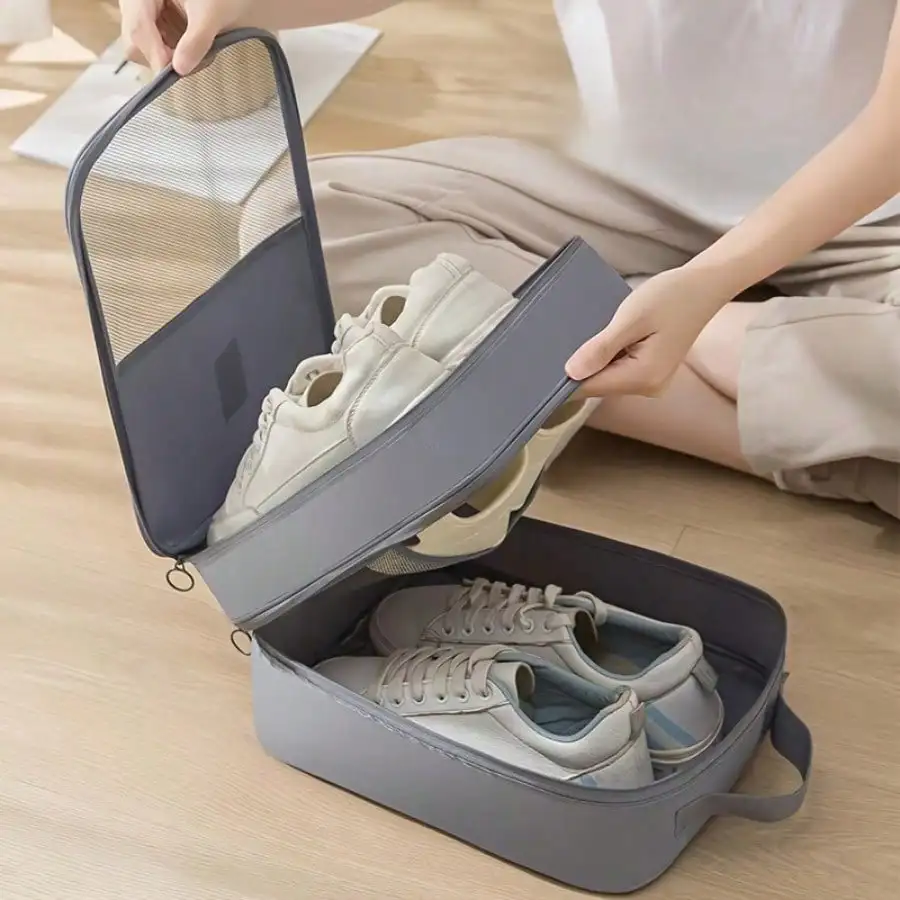 

Large-Capacity Travel Shoe Organizer: Multi-Compartment Hanging Bag - Space-Saving Luggage Accessory