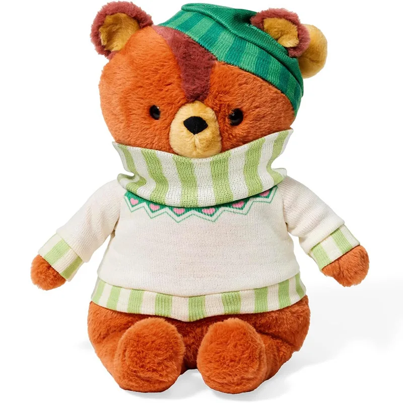 

Праздничный медведь, плюшевая игрушка с шарфом, рождественское платье, плюшевый мишка, кукла, мягкая игрушка для детей, праздничный подарок