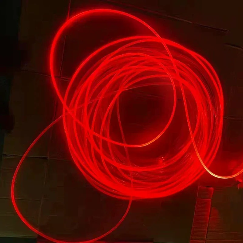 

1Roll 5M Diameter 1.5/2/3/4/5MM Transparent Side Glow Plastic Pmma Fiber Optic Cable Solid Core Optic Cable