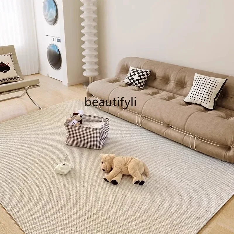 Italian wool carpet living room new light luxury high-end household wool sofa carpet cream wind bedroom carpet