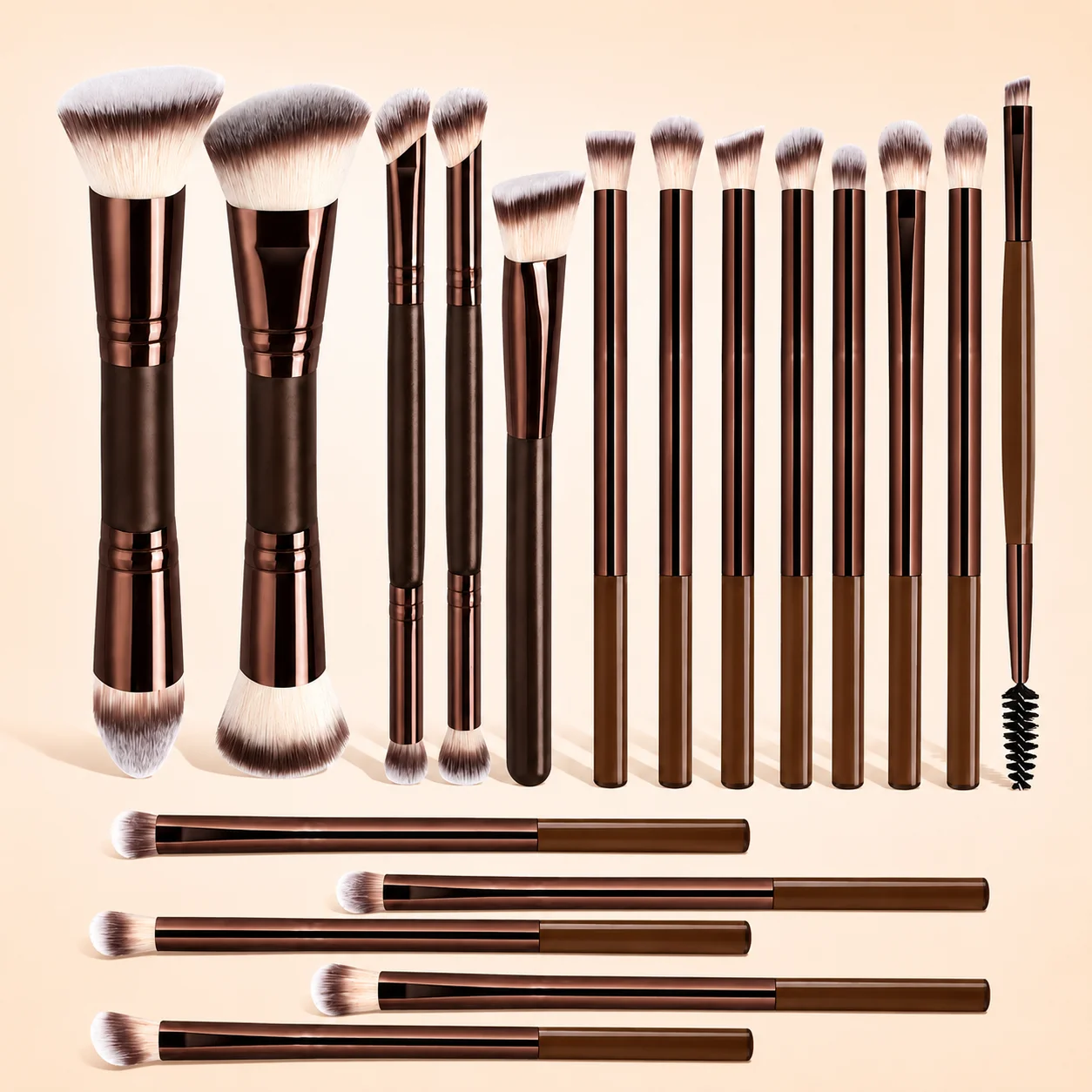 5pcs/18pcs/21pcs Makeup Tool Set, Including 18pcs Makeup Brush Sets+1pc Makeup Bag+2pcs Air Cushion Puff Accessories