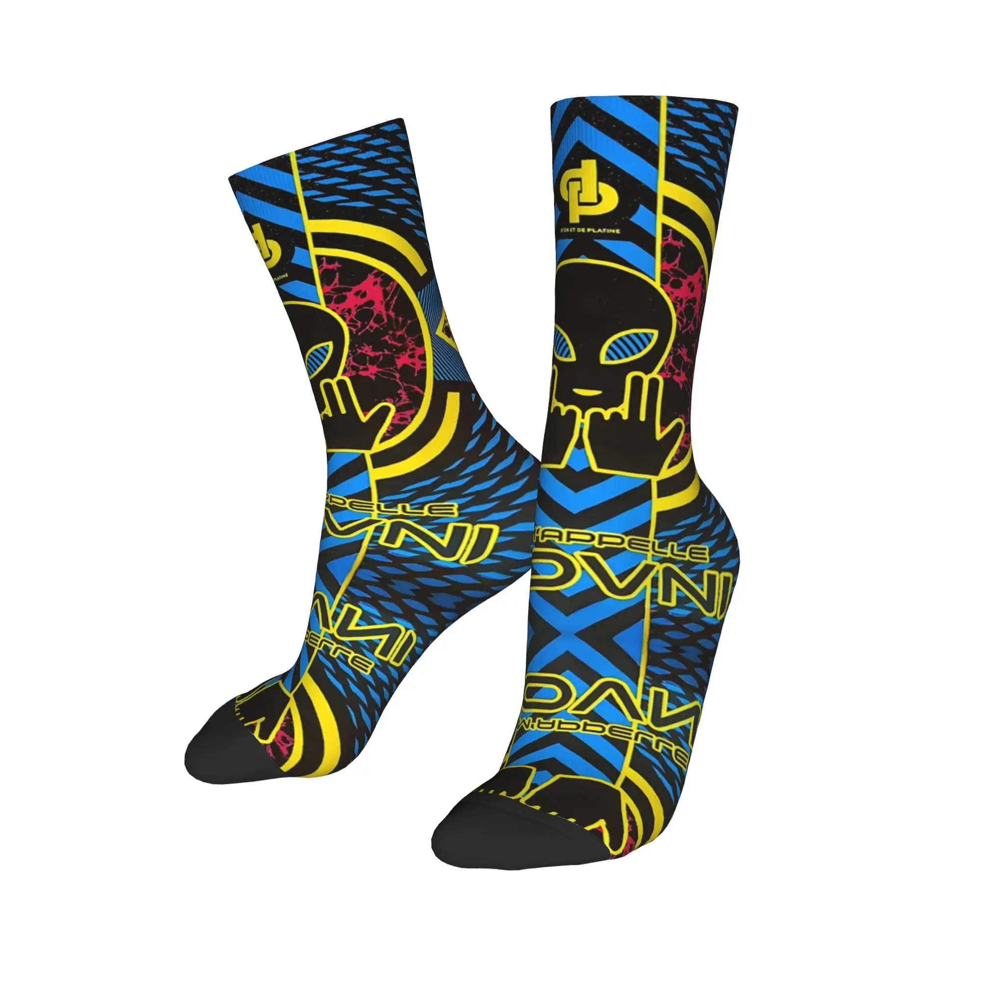 Custom Kawaii Print French Rapper Jul Skull Memory Foam Socks for Women Men Stretchy Summer Autumn Winter  Crew Socks