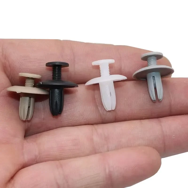 Cars Bumper Fender Trunk Gray Beige White Plastic Rivet Universal 6mm Hole Expansion Screws Fastener Clip For All Auto