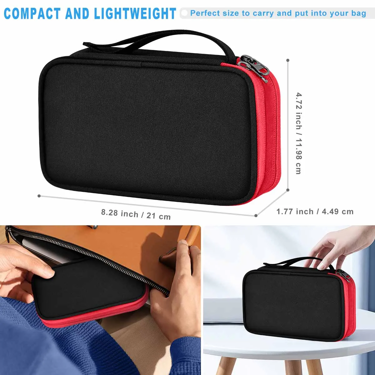 Electronic Accessories Organizer, Travel Cable Carry Pouch Storage Bag for Laptop Attachment Cable, Cord, Charger, Earphone etc