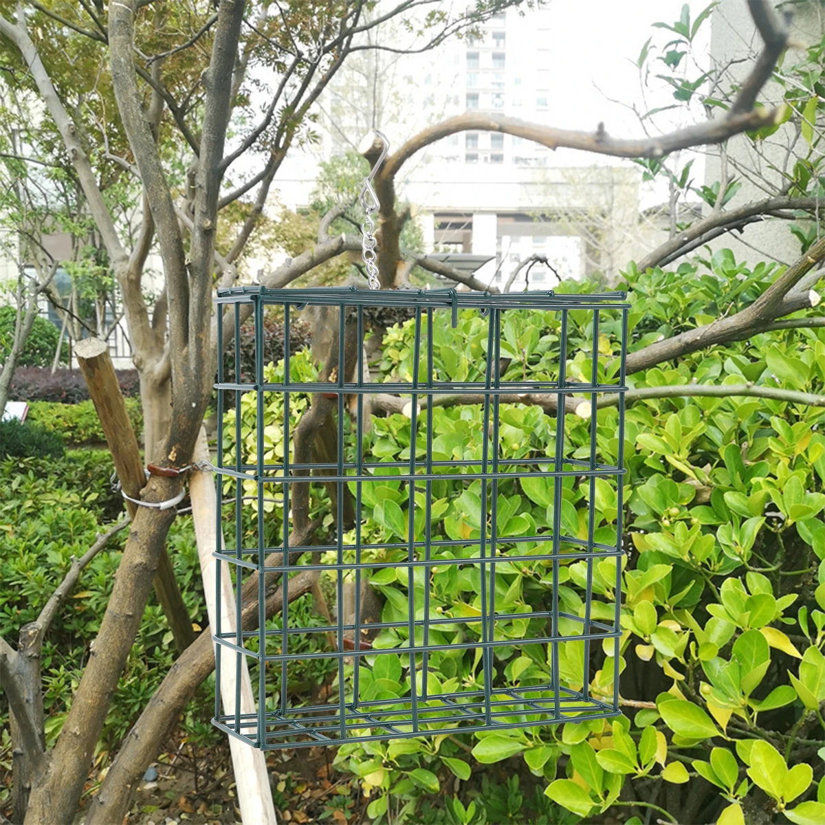 

Bird Feeder Durable Iron Craft Hanging Square Pigeon Feeding Station Outdoor Garden Balcony Pet Supplies Bird Cage Nest