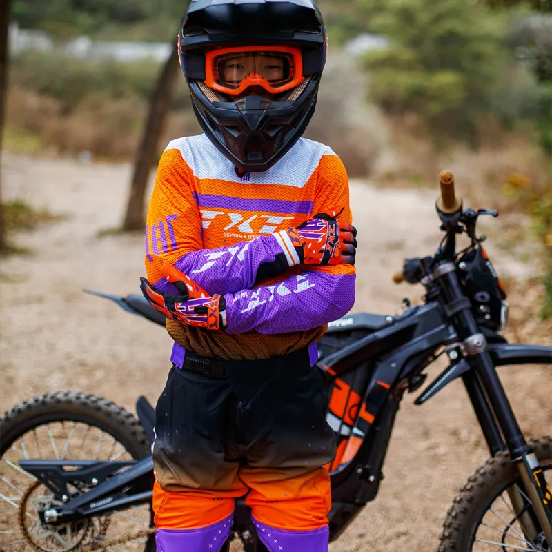 

A Set Racing Jersey and Pants Combo Motocross Dirt Bike Offroad Gear Set Riding Enduro MTB Moto for Children
