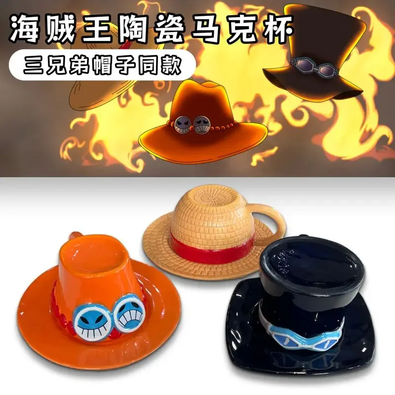 Hoge Kwaliteit Cartoon Een Stuk Luffy Strohoed Kom Water Cup Decoratie Anime Leuke Ramen Kom Keramisch Servies Vakantie Geschenken