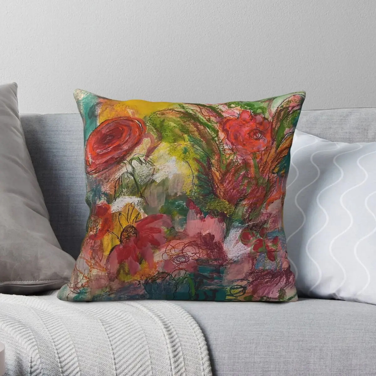 Hamilton Gardens Pillowcase Polyester Linen Velvet Printed Zip Decor Sofa Seater Cushion Cover 18