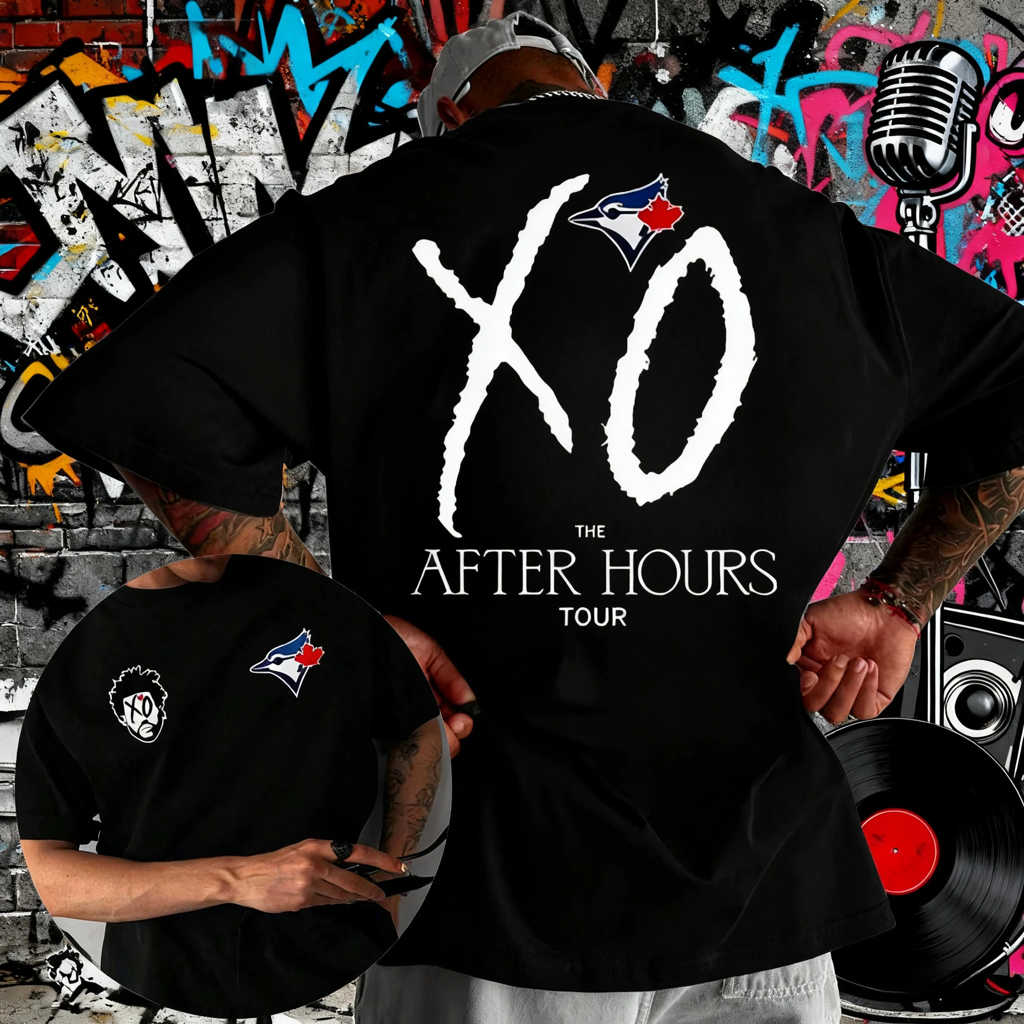 

2025 Summer Weicon Hour Tour Xo Merch 100% Cotton Printed T-shirt Men's Hip Hop Loose Short Sleeve Street Wear