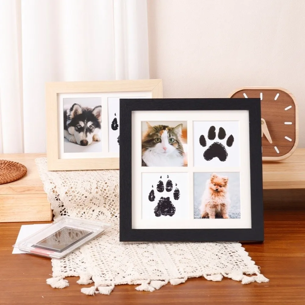 Inkless Pet Paw Print Kit Decorative Density Board Pet Footprint Keepsake Kit Handmade DIY Imprint Kit Pet Memorial