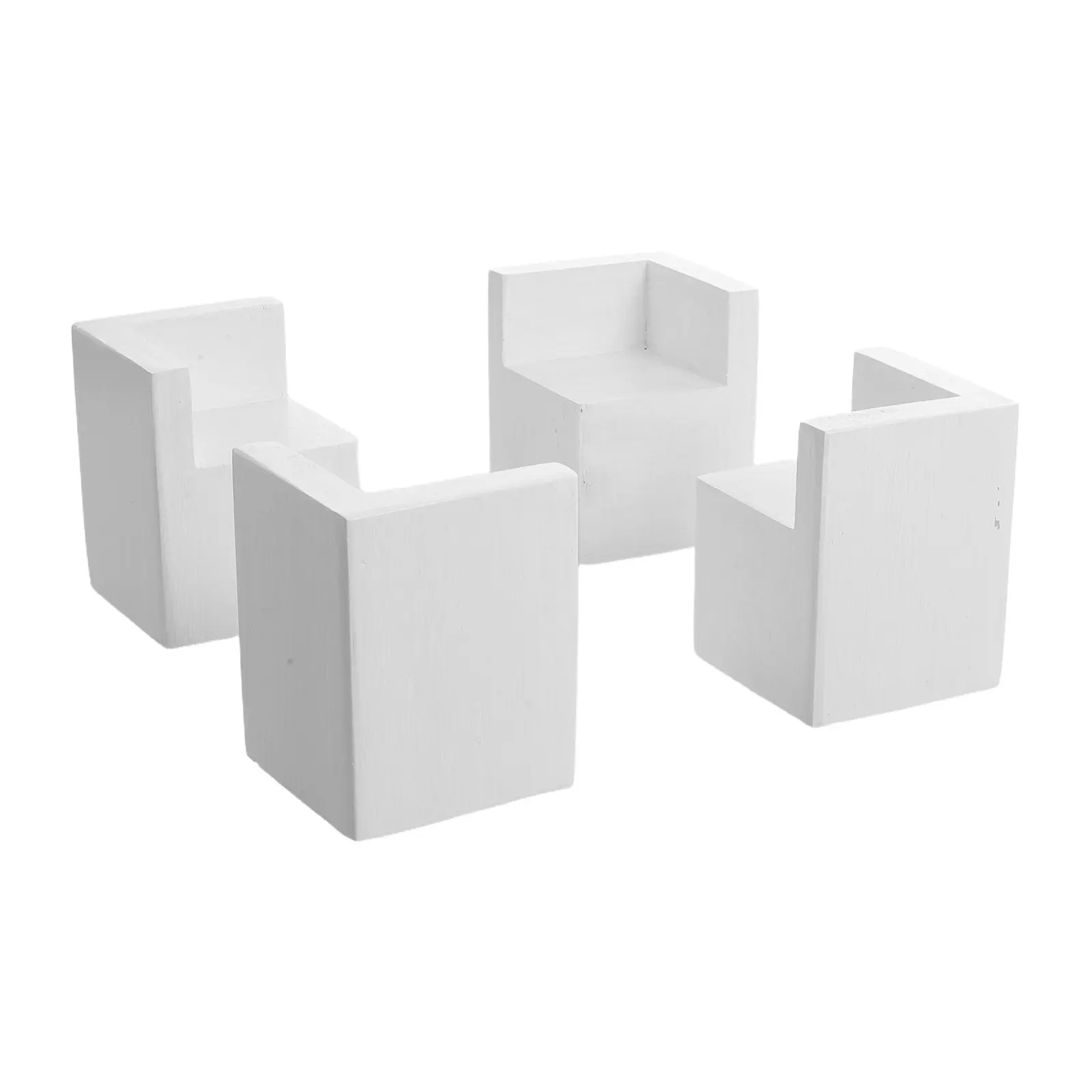4Pcs Square Wood Bed Risers White Wood Blocks Furniture Leg Raise Pads Heavy Furniture Lift Blocks Platform Bed Frame Extenders