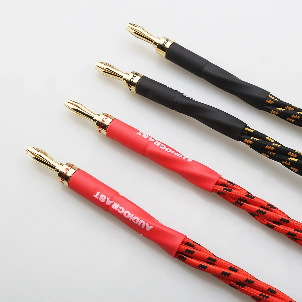 4 szt. Przewody połączeniowe do głośników OFC, pozłacane wtyki bananowe, przewody bi-wire do głośników HiFi, kabel połączeniowy do głośników audio — zdjęcie produktu 3