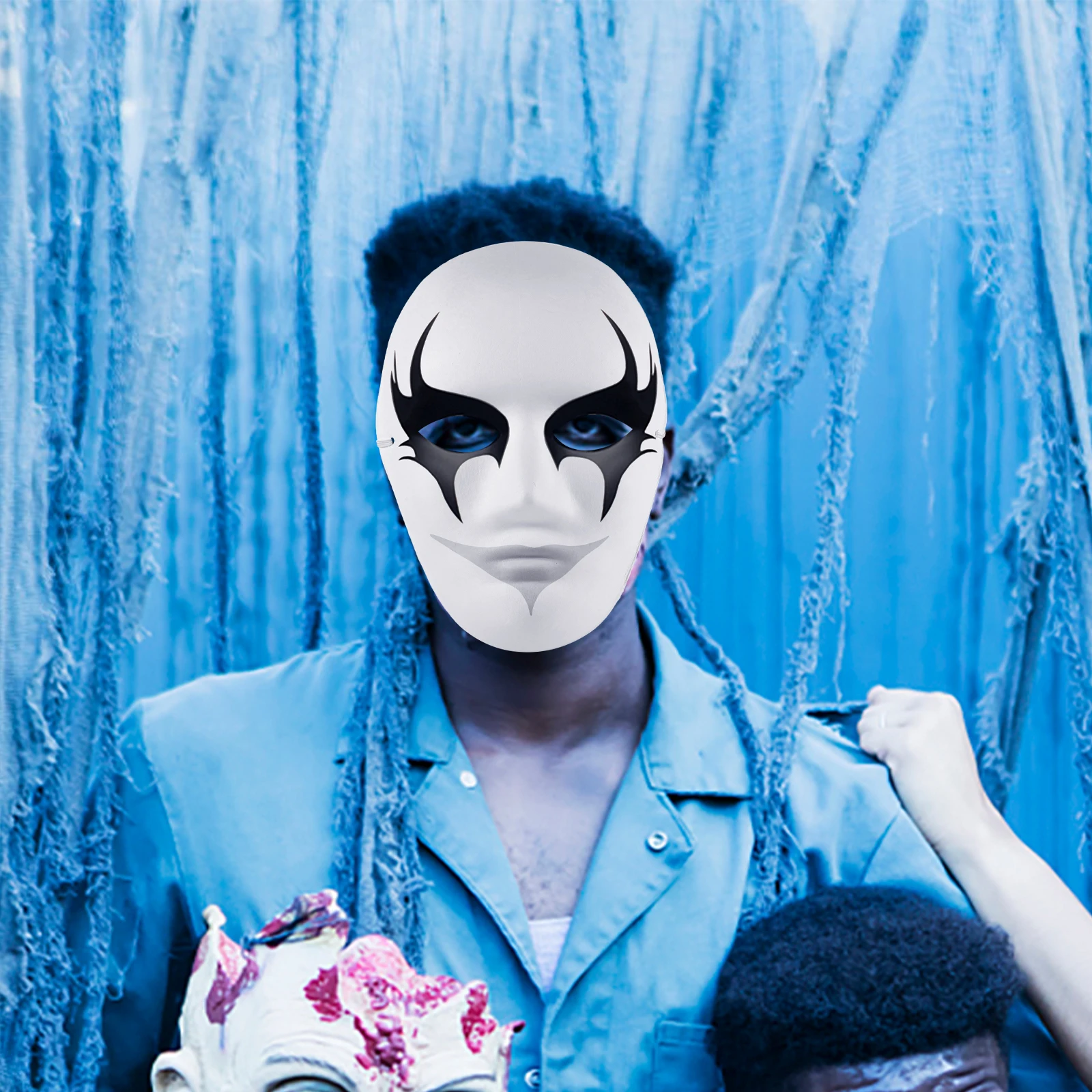 10 ชิ้นมือทาสีหน้ากากเปล่า DIY เด็กหน้ากากฮาโลวีนผู้ชายผู้หญิงหัตถกรรมน่ากลัวสไตล์ Dancer เครื่องแต่งกายของขวัญของเล่น