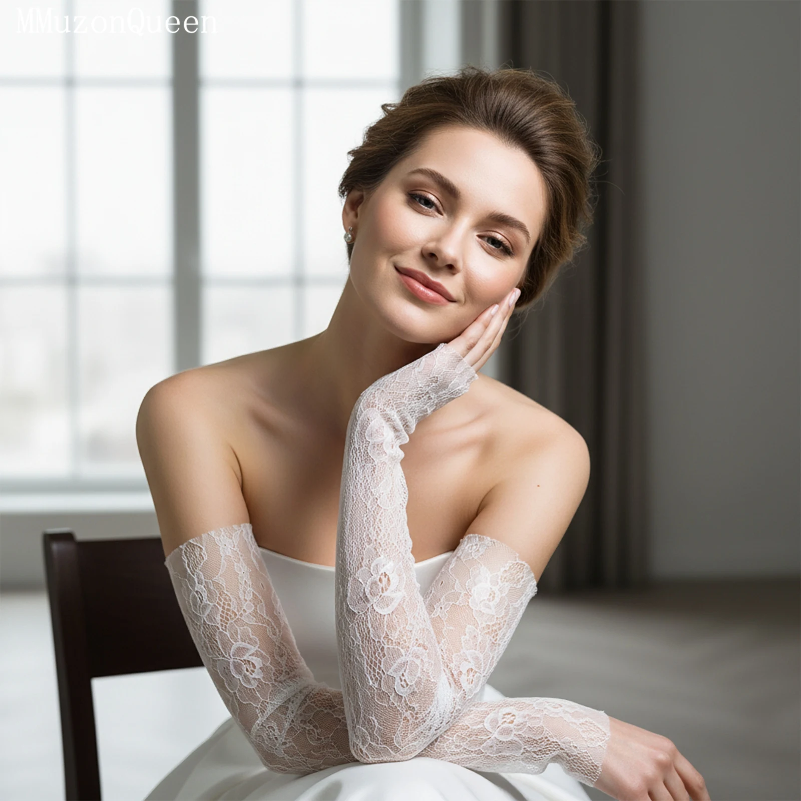 

TOPQUEEN Свадебные перчатки Кружевные перчатки длиной до локтя Съемные свадебные рукава Свадебные аксессуары Настраиваемые Vm138