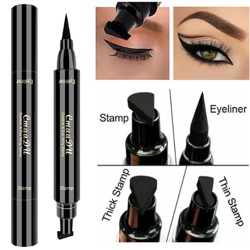 CmaaDU Long-lasting non-smudge double head wing Seal Eyeliner accurately paints for easy coloring