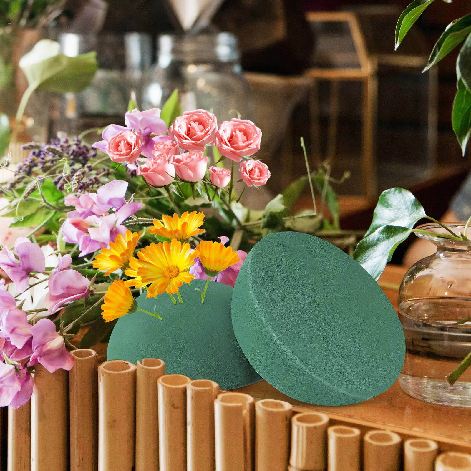 2Pcs Green Half Round Floral D - Floral Foam Oasis review and price