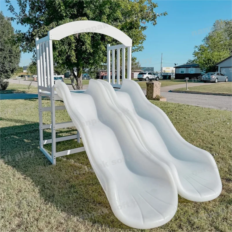 Indoor White Plastic Soft Play Slide Playground Equipment Climb Single or Double Soft Play Stairs Step and Slide for Ball Pitpro