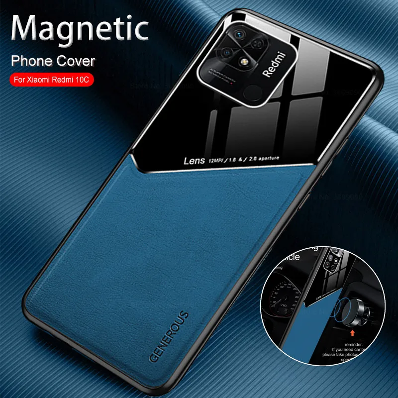 redmy 10c case hard plexiglass leather texture phone covers for Xiaomi Redmi 10C 10 c redmi10c 6.71 inches silicone frame coques