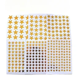 10 Sheets/bag Gold Star Sticker Stamping Five Pointed Star Sticker Student's Reward Sticker Teacher Praise Label
