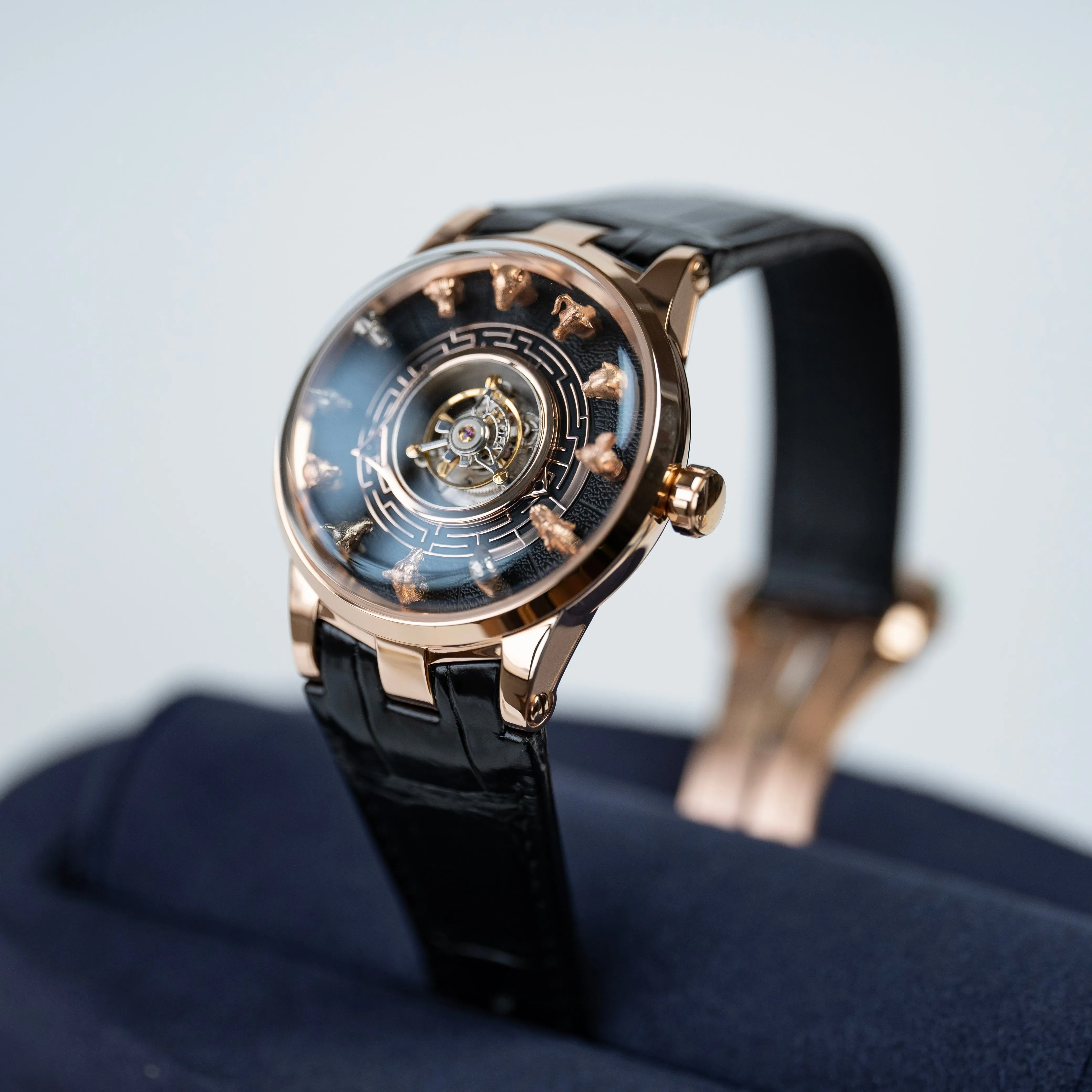 Haofa 3D Zodíaco Chino Animal escultura centro Tourbillon reloj Manual mecánico zafiro impermeable relojes limitados hombres 2000