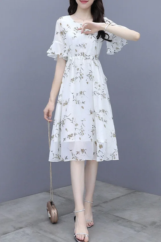 Vestido longo solto de verão elegante e lazer