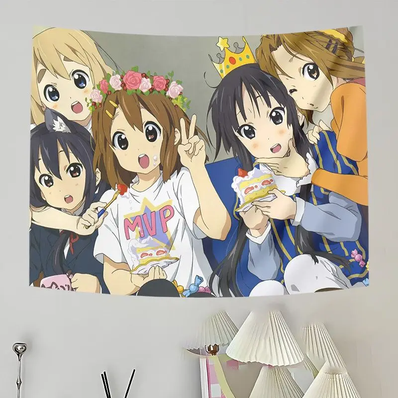 VIKAMA Cat Girl Amusement Park Tapestry Cute Cat Girl Maid Art Wall Hanging Living Room Sofa Background Wall Room Decoration