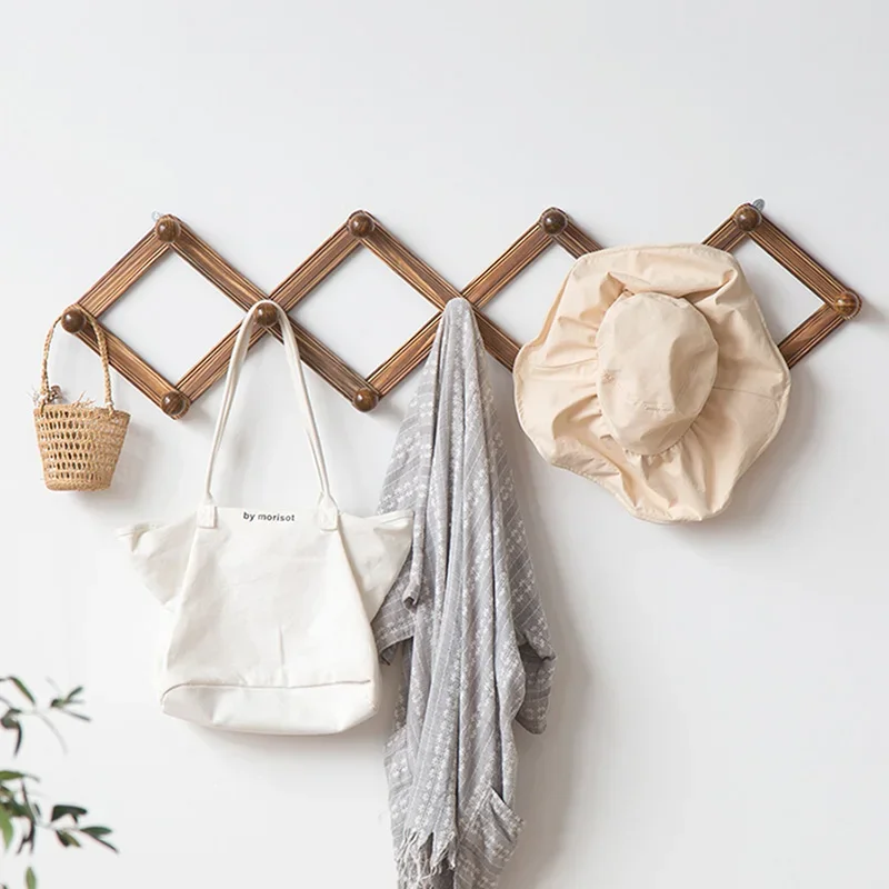 

Adjustable Hanging Clothes Rack Boutique Wood Modern Minimalist Clothing Rack Place Saving Bedroom Perchero Home Accessories