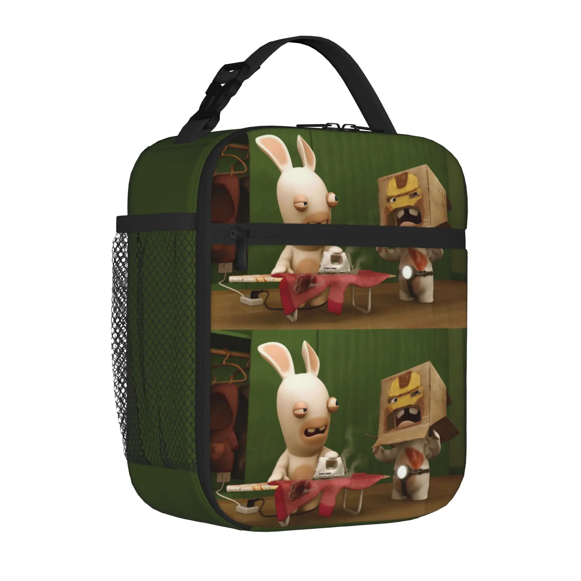 1 Piece For Students Food Container playful Portable Pocket Raving Rabbids Zipper Closure Aluminum Foil Food Pouch For Travel