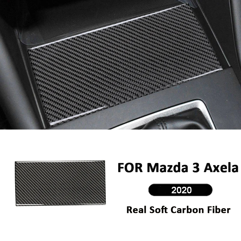 For Mazda 3 Axela 2020 Carbon Fiber Car Center Console Storage Box Panel Trim Cover Interior Decoration Sticker Auto Accessories