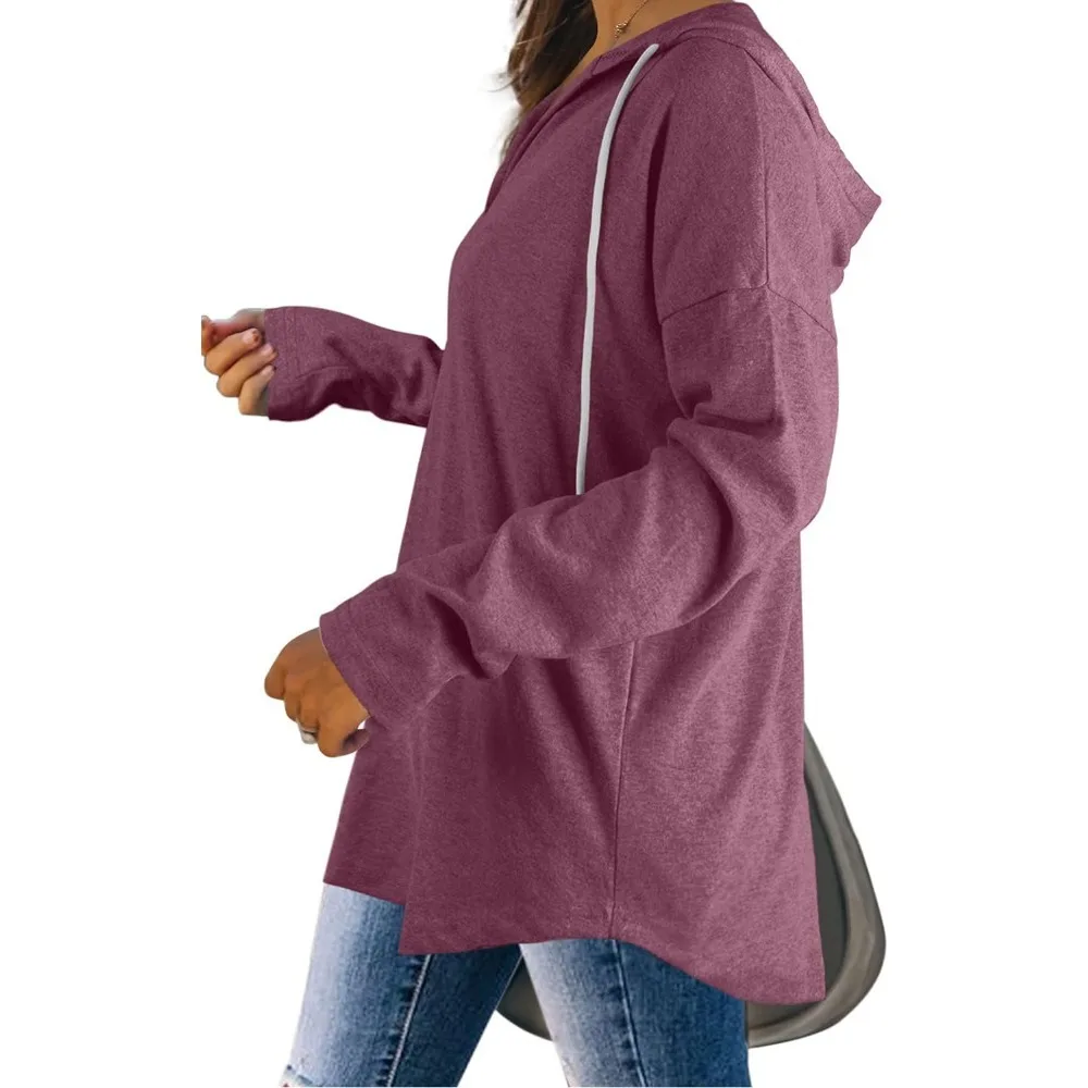 Tops de moda para mujer Sudaderas con capucha para mujer Jersey Sudaderas de gran tamaño Camisas de manga larga Ajuste suelto