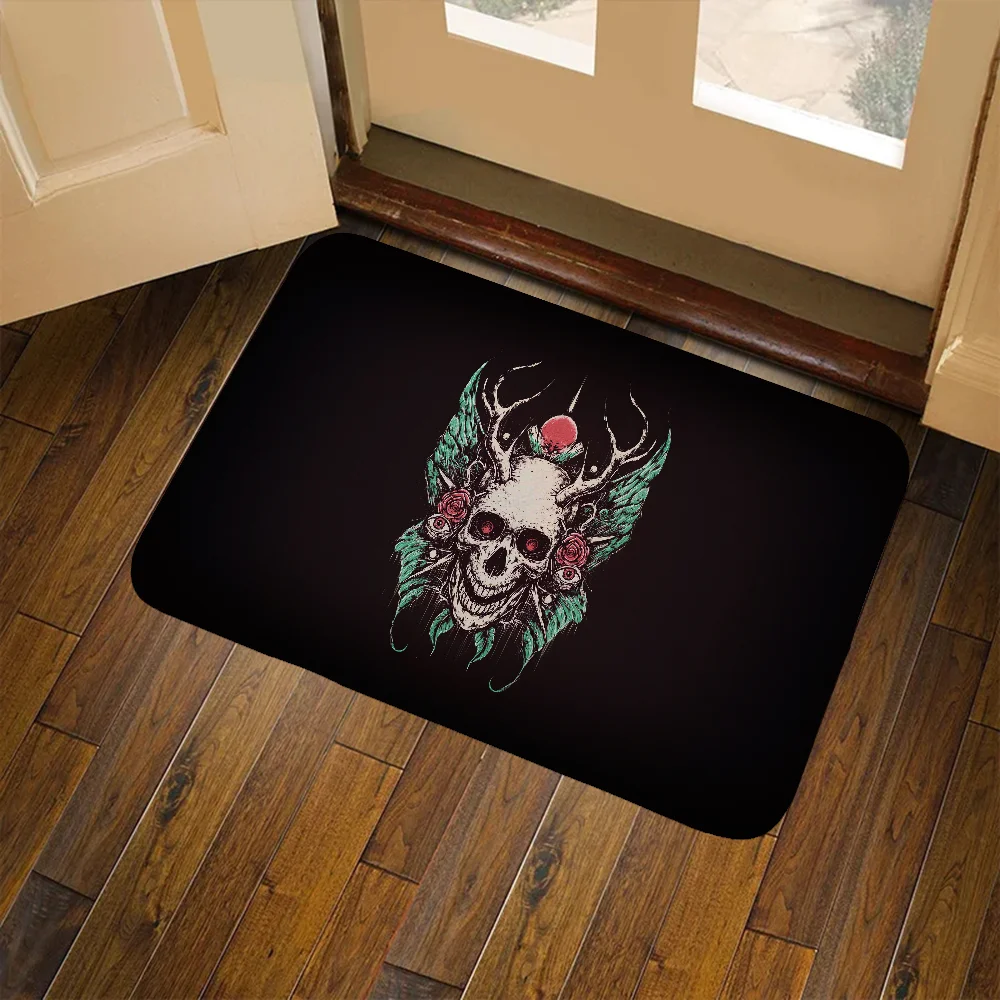 

Skull Things for the Home Accsessories Mat Entrance Door Carpet Kitchen Mats for Floor Bathroom Rug Carpets Living Room Mat Foot