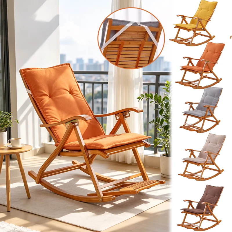 New 1pc Winter Warm Rocking Chair Cushion, Thick Cotton Seat and Back Cushion for Folding Lounge Chair, Recliner Lazy Chair Pad