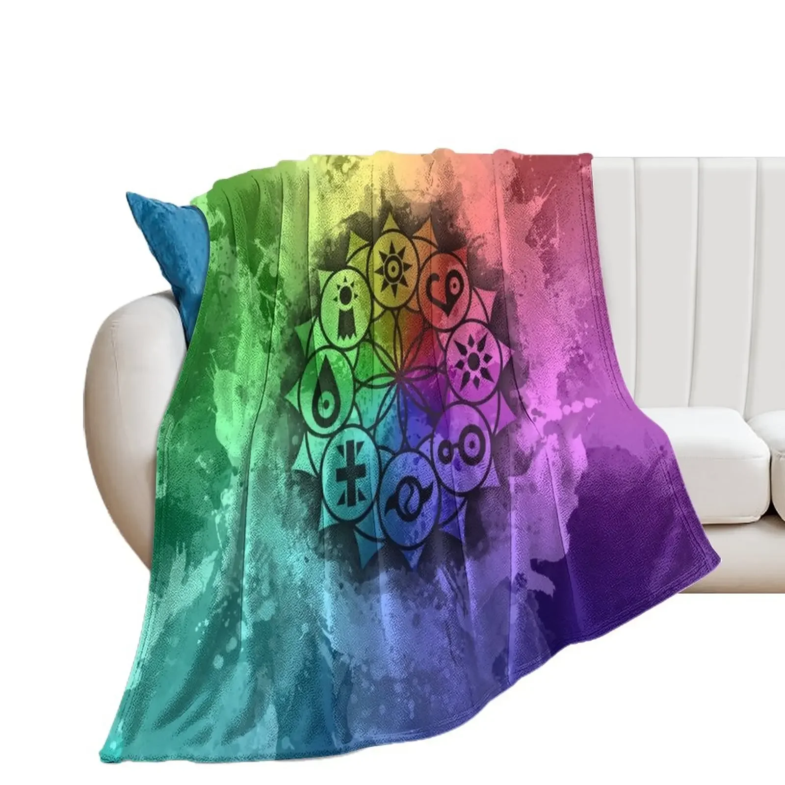 Digimon Mandala Paint Throw Blanket manga Luxury St Kid'S Furry Blankets