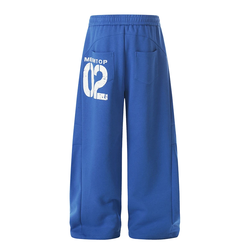 

GXFortune American Retro Digital Print Wide Leg Casual Sweatpants ex Loose Fit Versatile Long Trousers Youth Faion