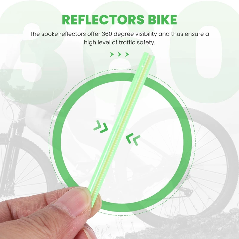 Spoke Reflectors 72 Pieces, 360° Visibility Spoke Reflectors Set - Bicycle Reflectors Spoke Reflectors