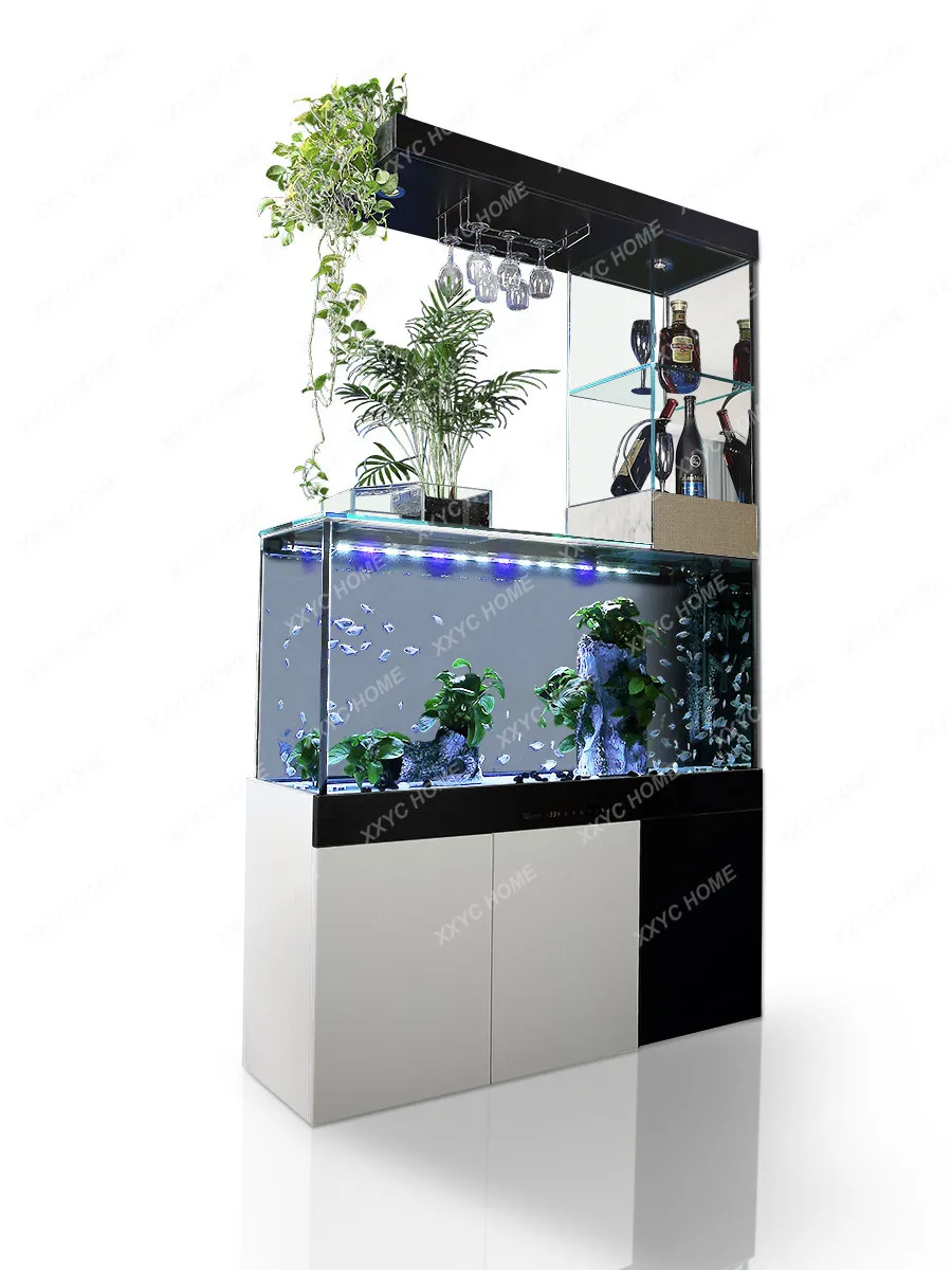 Fish Tank Partition Screens Change Water Ecological Bottom Filter Intelligent Integrated Large Glass Aquarium