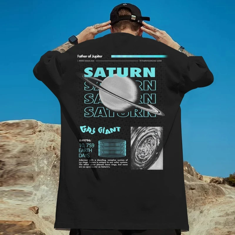 Moon short sleeve planet T-shirt 3D printing pattern short sleeve summer men's clothing new casual tops oversized men's wear image 6