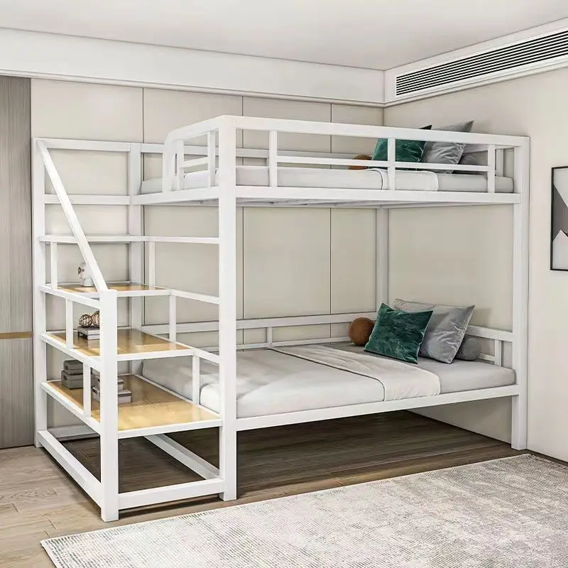 Loft Children\'s High and Low Bunk Beds Household Adult Iron Bed Upper and Lower Elevated Bed Small Apartment