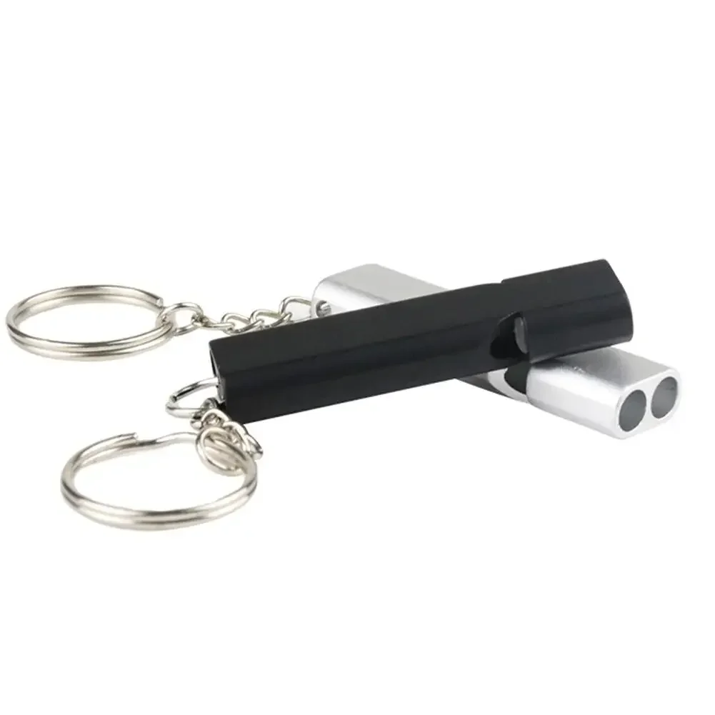 1-3PC Dual Frequency Survival Whistle Flat Metal Whistle for Outdoor Hiking Climbing Emergence Whistle Tools