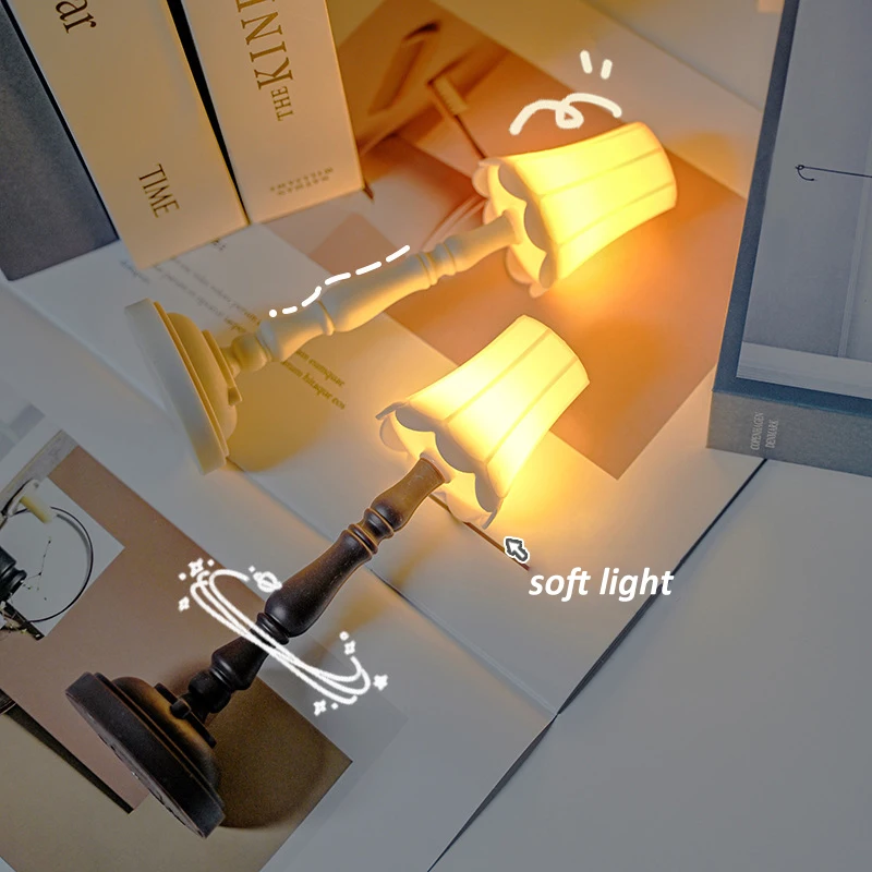 الرجعية نمط المحيطة ضوء غرفة نوم طاولة صغيرة مصباح لينة ضوء مصابيح السرير الهدايا الإبداعية سطح المكتب الحلي الزخرفية 1 قطعة