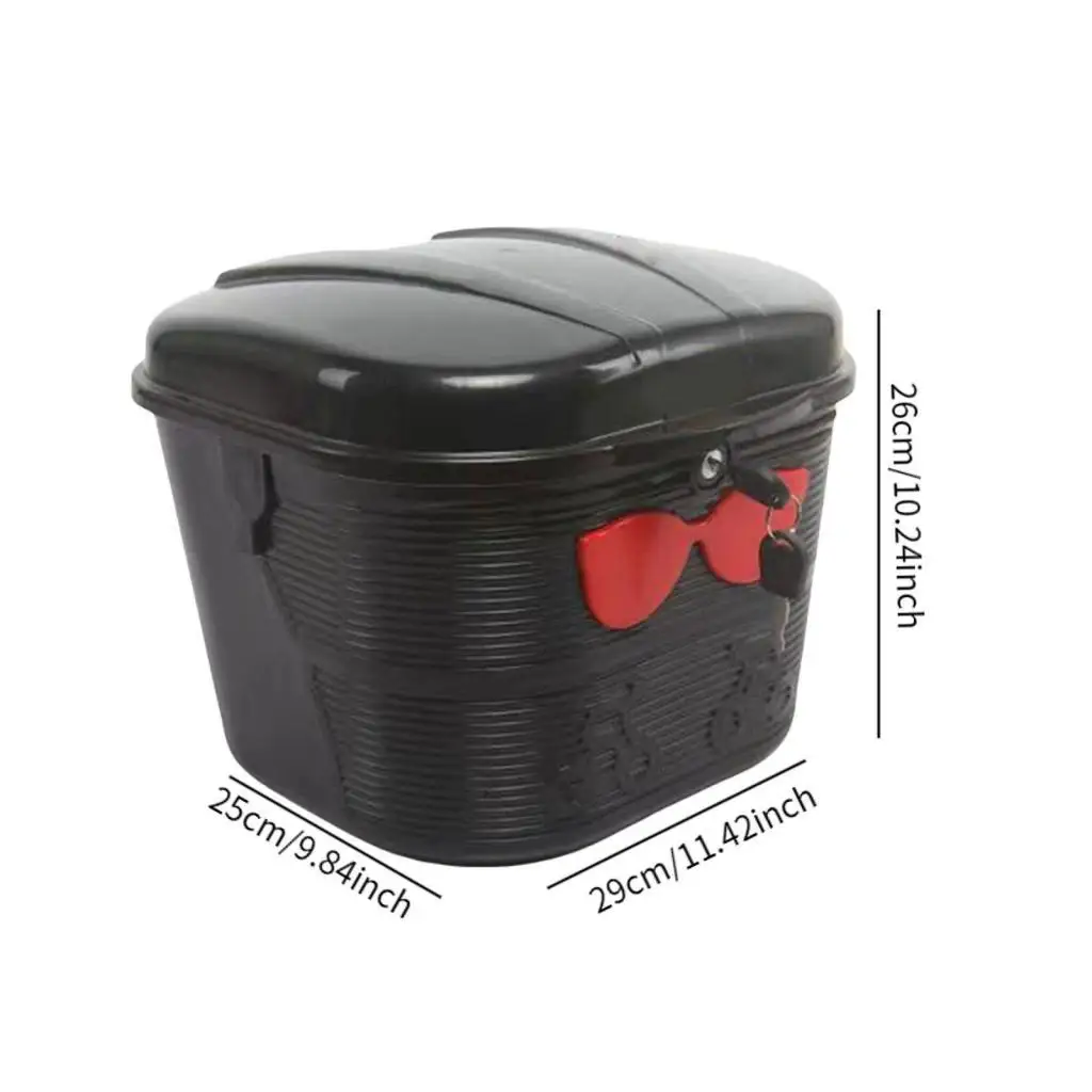 Bicycle Cargo Rack Basket with Lock and Key Waterproof Dustproof Large Capacity 10KG Storage Box for Road Cycling Accessories