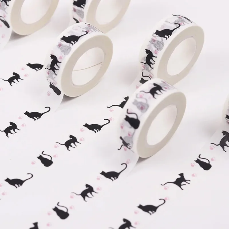 15mm X 10m Cute Cat Style Fashion Time Washi Tape DIY Scrapbook Sticker Label Masking Tape