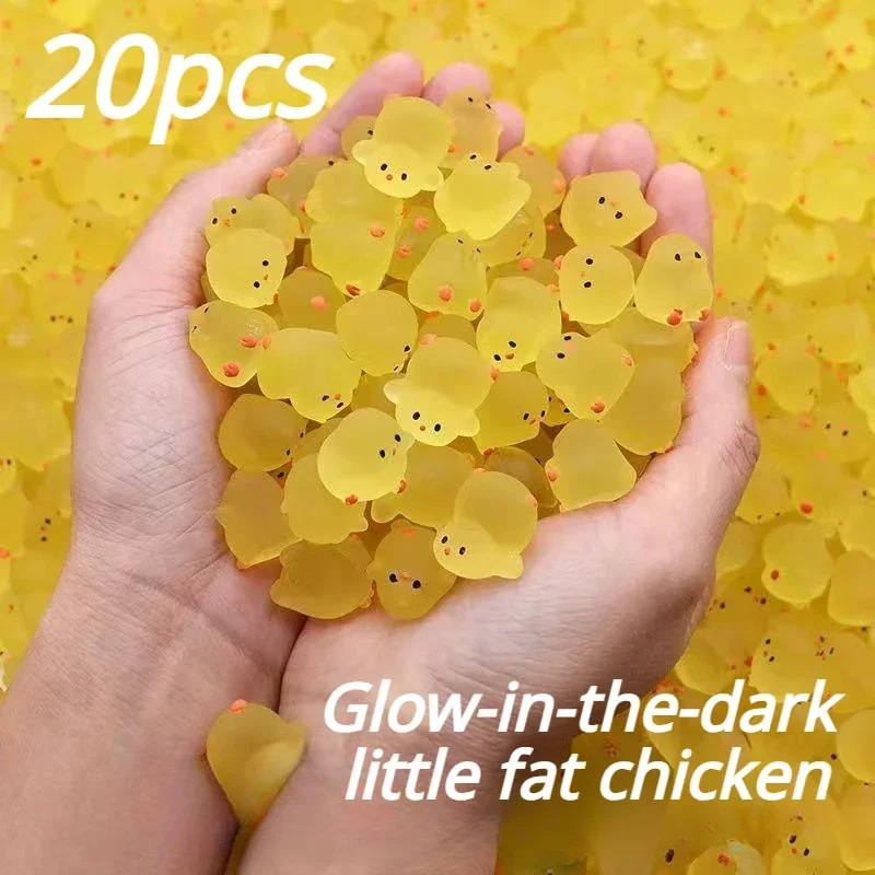 A pack of 20 cute yellow fat chicken desktop ornaments, kindergarten gifts, small gifts, resin decorative mini ducks